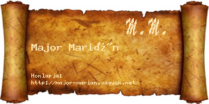 Major Marián névjegykártya
